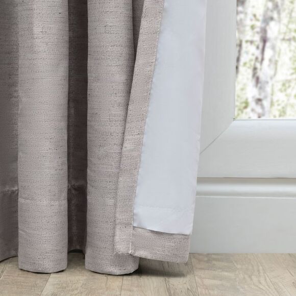 Ricardo Grasscloth Lined Grommet Patio Panel w/Wand 110x84 Ash